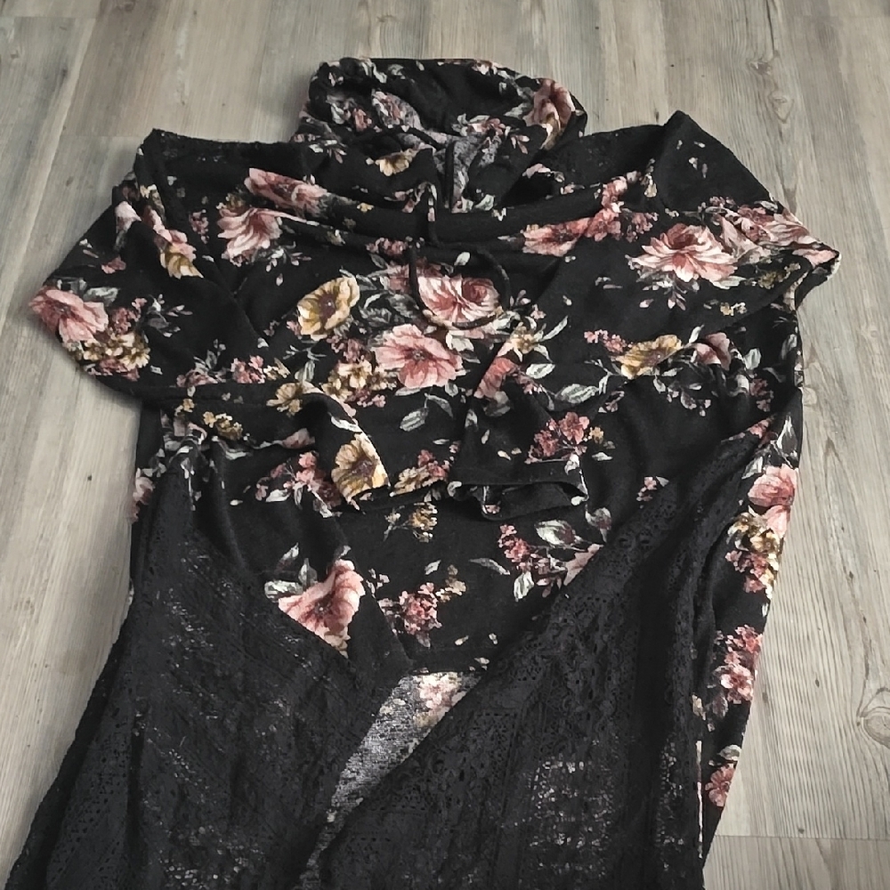 Floral Black Lace Top
